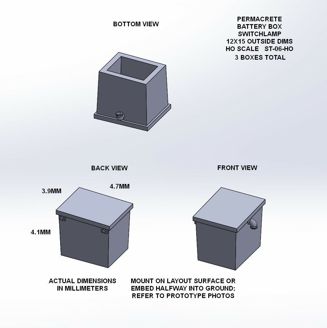 Battery Box Switchlamp 12"x15" Precast Concrete HO