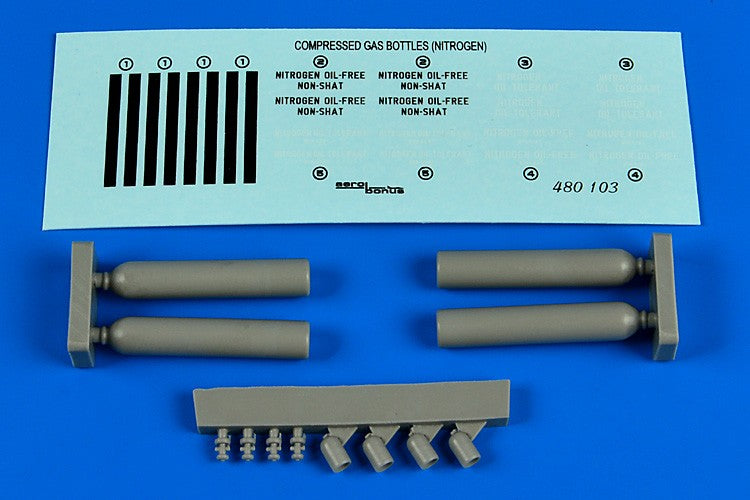 Aerobonus 480103 1/48 Compressed Nitrogen Gas Bottles (D)