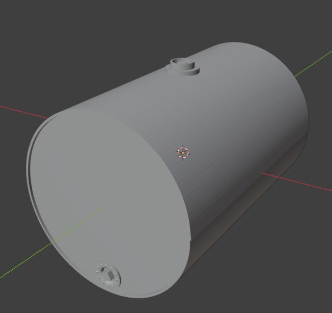 Ho Scale Round Welded Tank For Steam Donkeys 16mm x 24mm