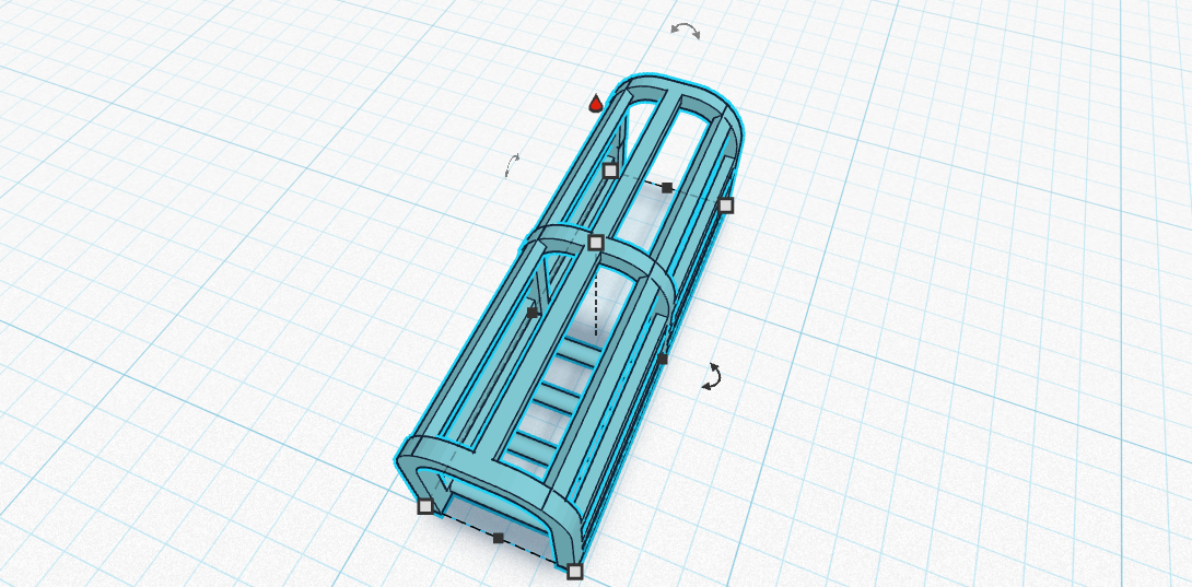 S scale Industrial Ladder and safety cage top section