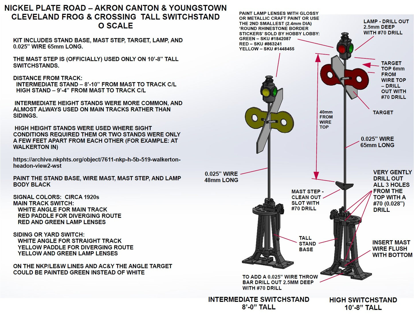 NKP-AC&Y Tall CF&C Switchstand O Scale - RH Handle