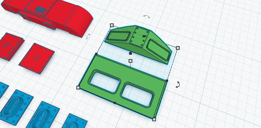 S scale chop hood cab components