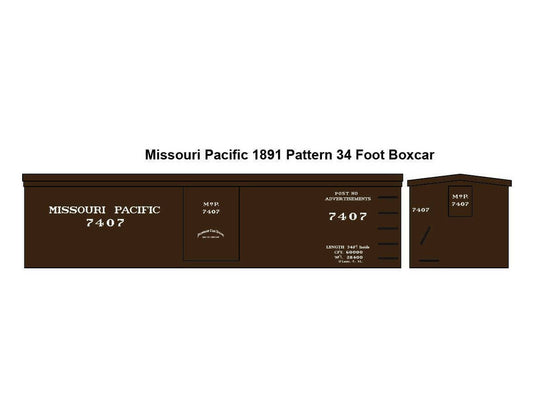 Missouri Pacific 34 Foot Boxcar Decal Set HO