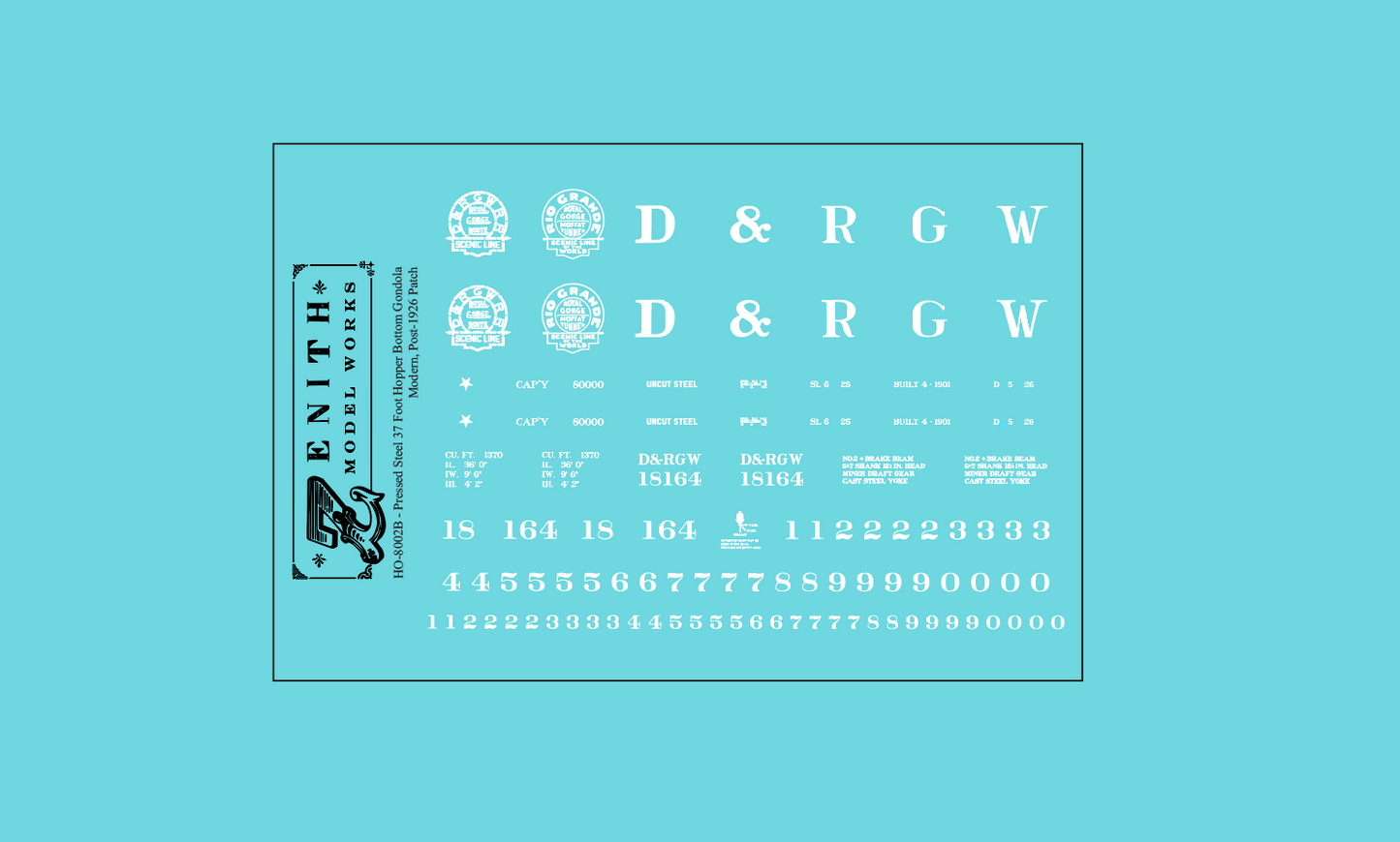 D&RGW 1902 Hopper-Bottom Gondola Decals