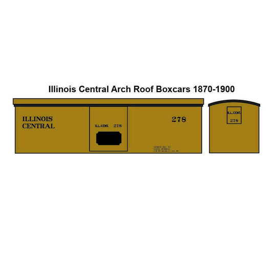 Illinois Central Radial Roof Boxcars 1870-1900 HO, O