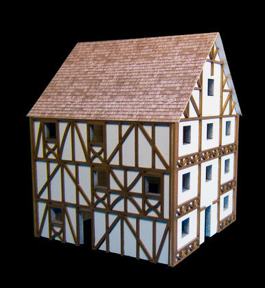 Three Story Medium Half Timber House with attic (MDF) - 15MMDF307