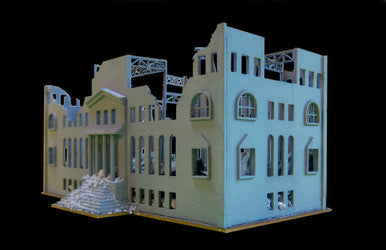 6mm WWII Government Building, Ruined (Matboard) - 285CSS034-1