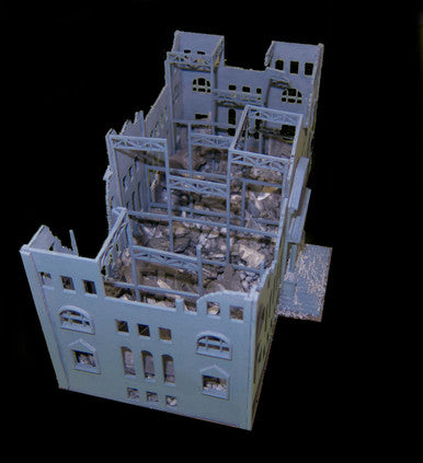 6mm WWII Government Building, Ruined (Matboard) - 285CSS034-1