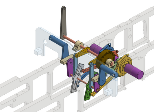 Stephenson Valve Gear for 8-24D Baldwin Locomotive