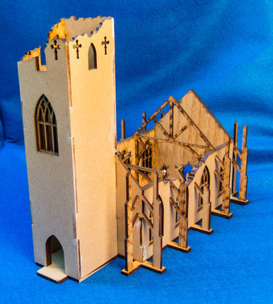 15mm Ruined Church/Cathedral (MDF) - 15MMDF351