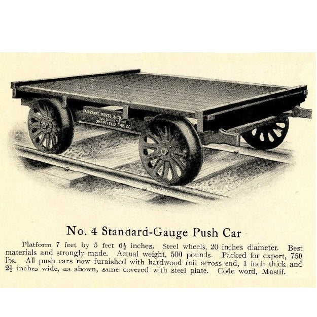 HO Scale Sheffield No 1 Standard Gauge Handcar A & No 4 Pushcar A Combo