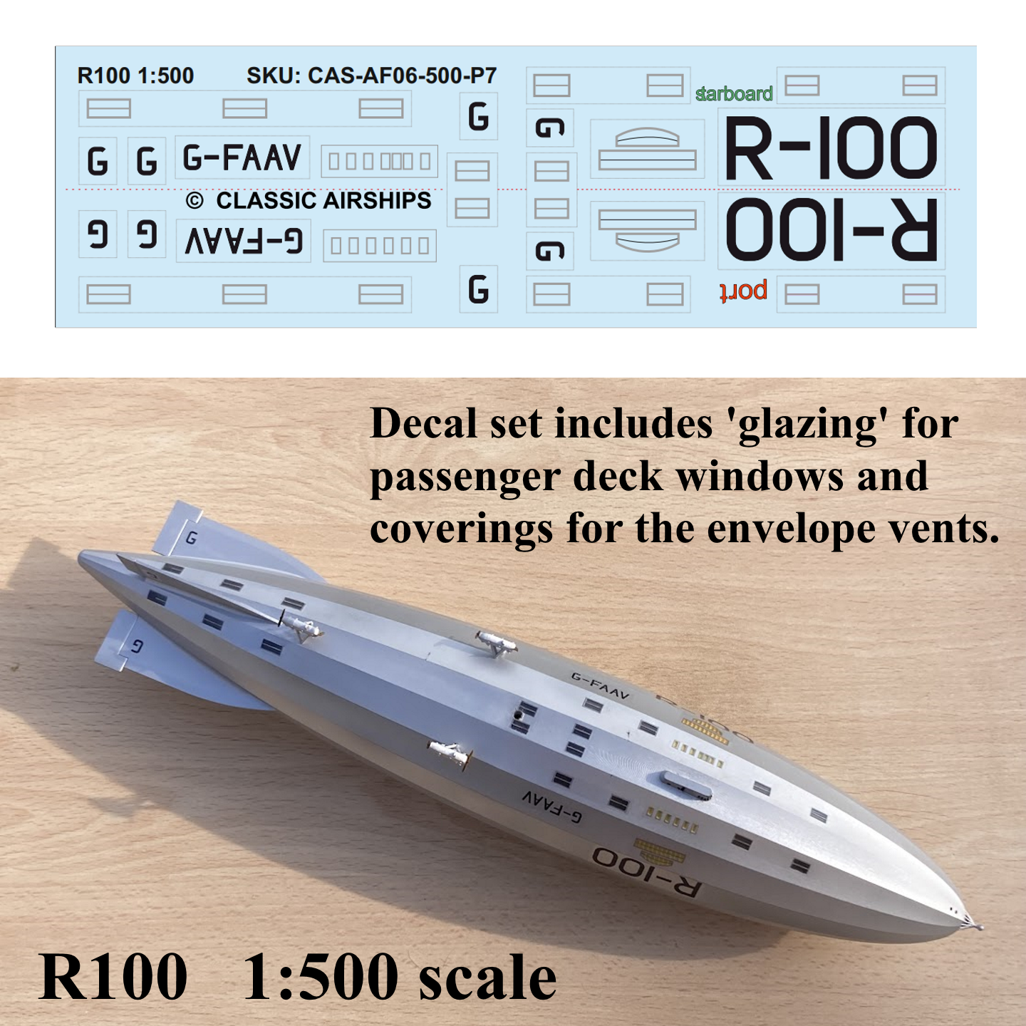 R100 Airship decals, 1:500 scale