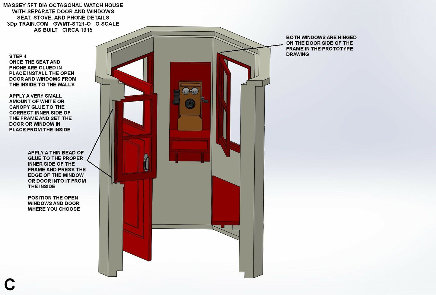 Massey 5ft oct Conc shelter O scale ASSM C