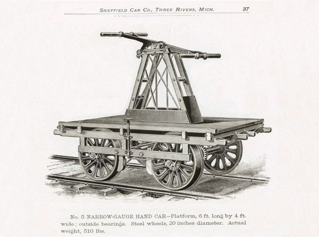 HOn3 Scale Sheffield No 5 Narrow Gauge Handcar A & No 32 Pushcar A Combo