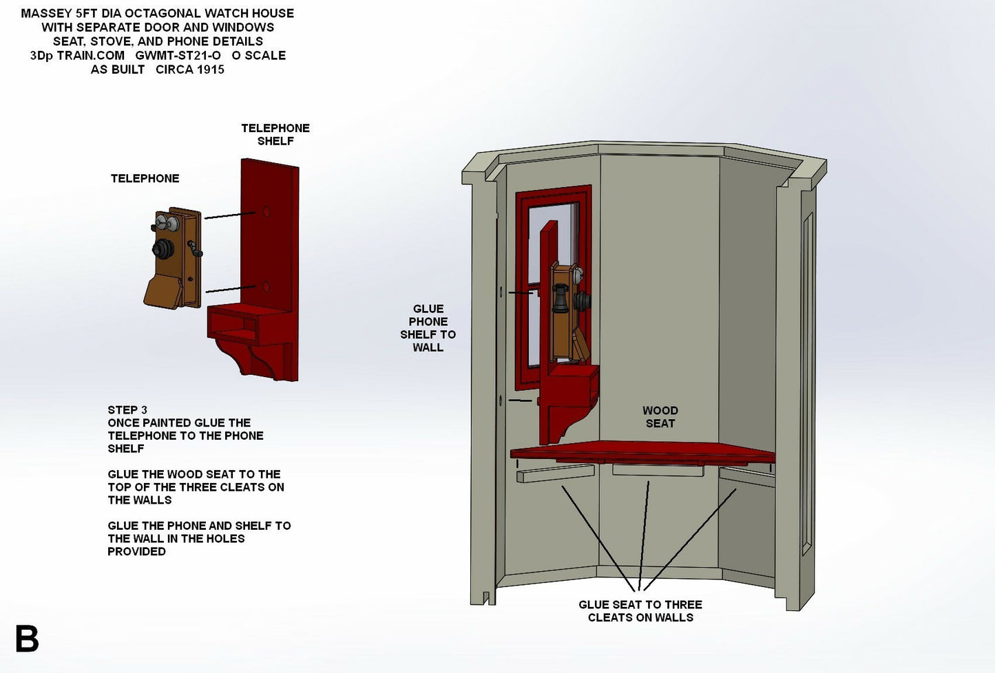 Massey 5ft oct Conc shelter O scale ASSM B