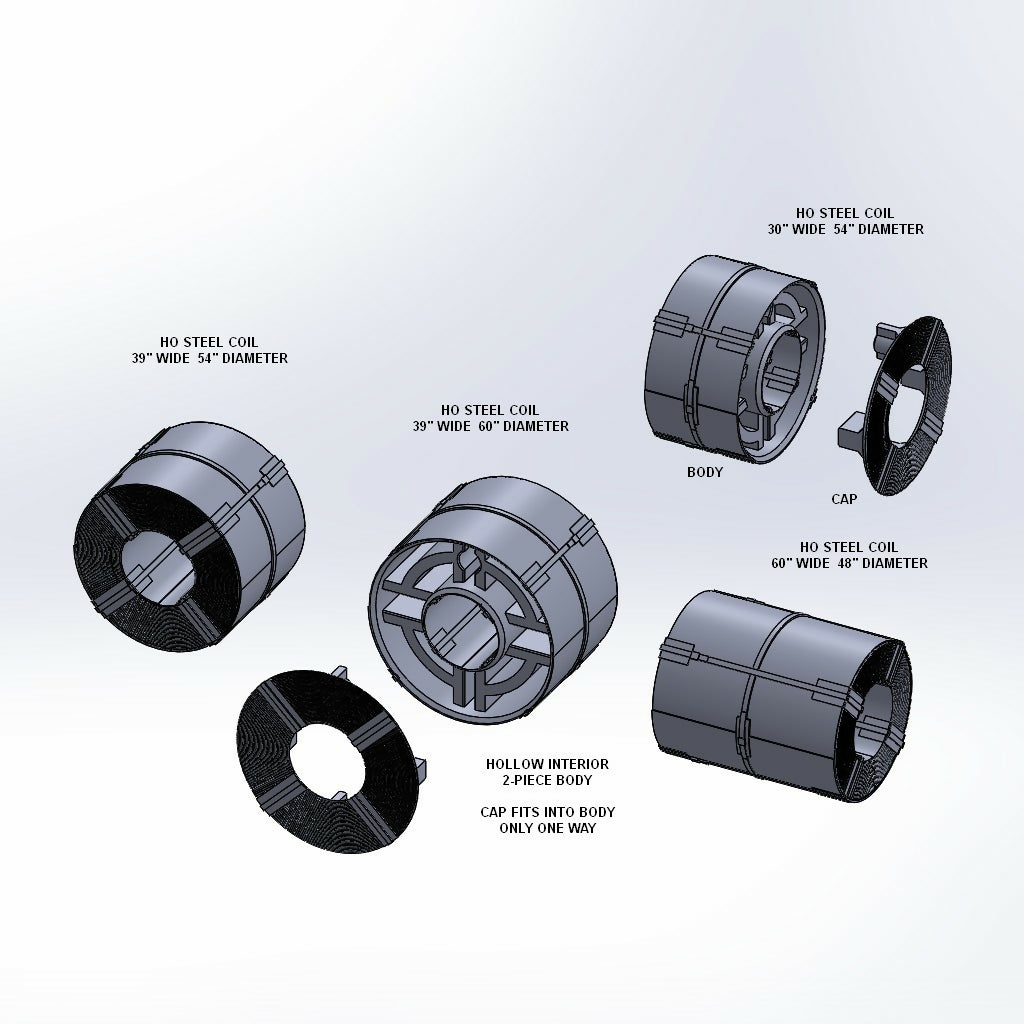 Steel Coil 30" wide X 54" Diameter HO Scale