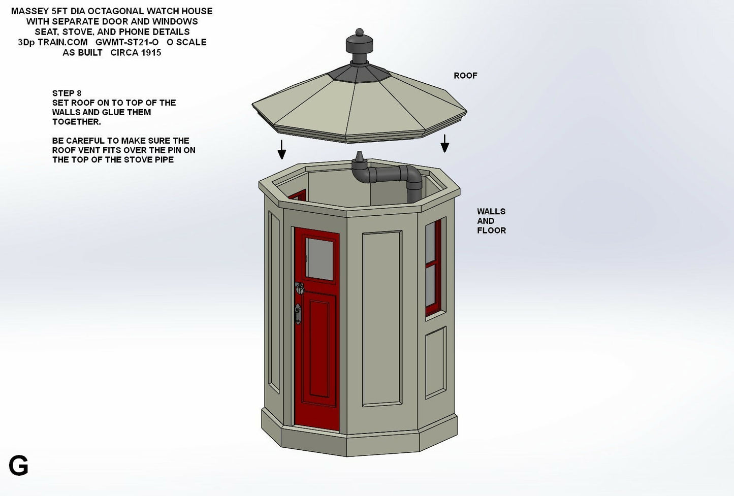 Massey 5ft oct Conc shelter O scale ASSM G