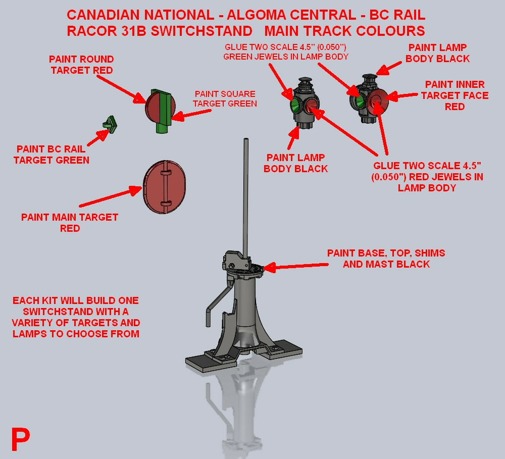 3dp Rails Racor 31B Switchstand with BC Rail Target and Reflector HO – 3Dp Train