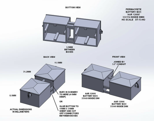 Battery Box 33x114 AAR 12668 KIT