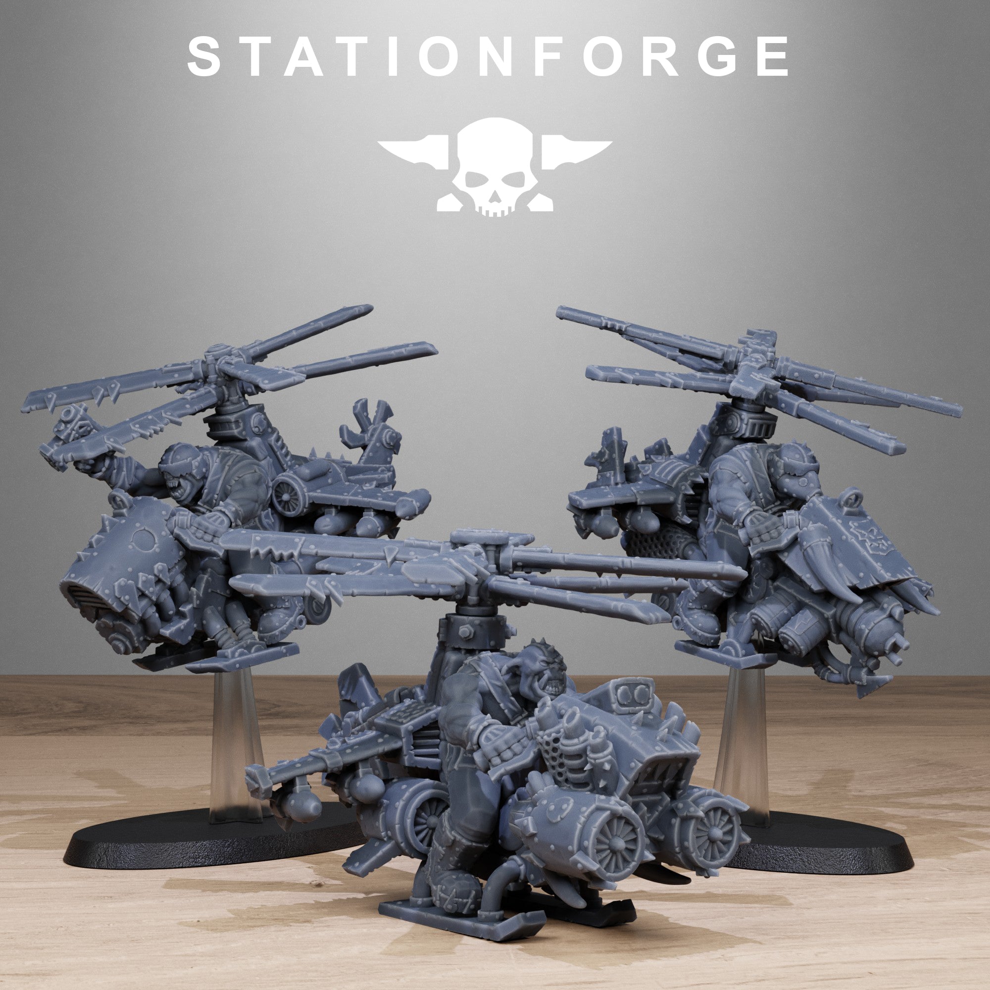 3D Printed Orkaz Kopters x3 by StationForge Miniatures – 3Dp Train