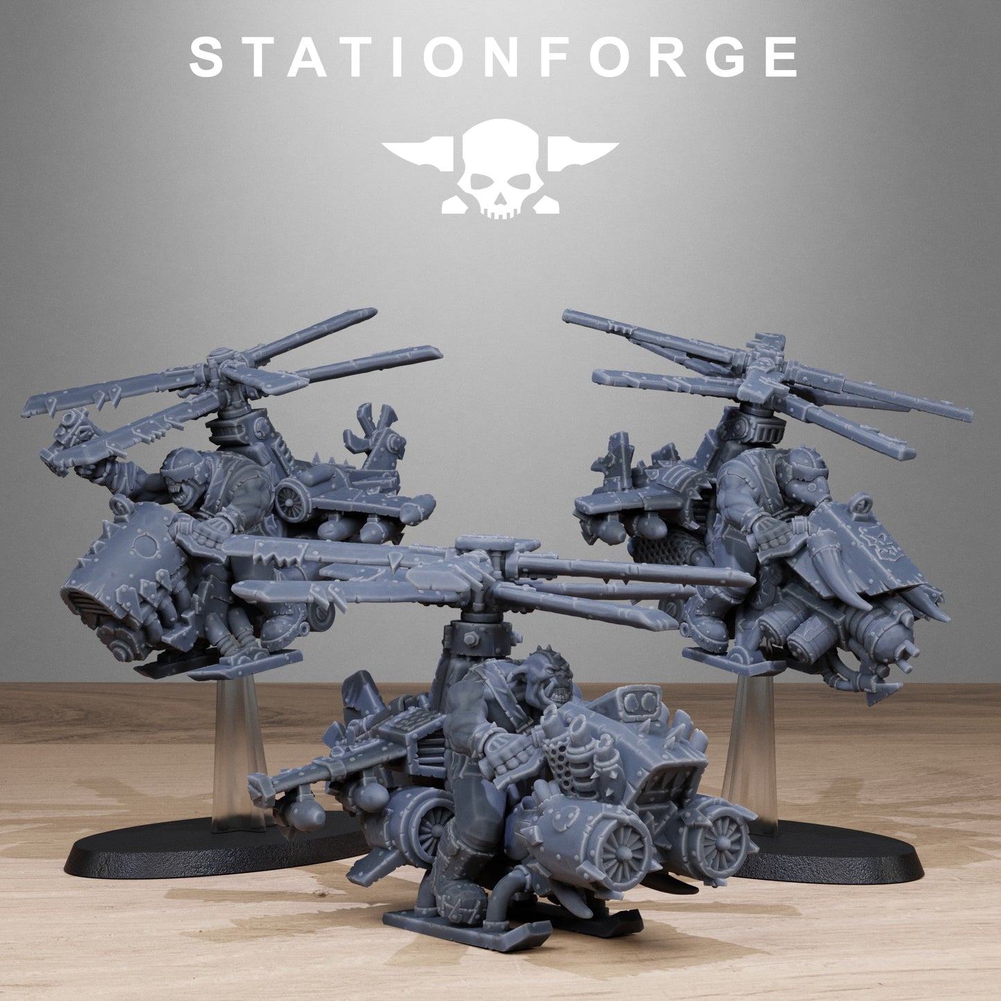 3D Printed Orkaz Kopters x3 by StationForge Miniatures