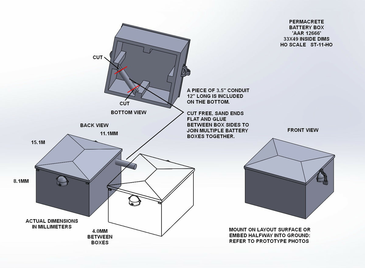 12666 Train Inner Photo Battery Box 'AAR 12666' 33