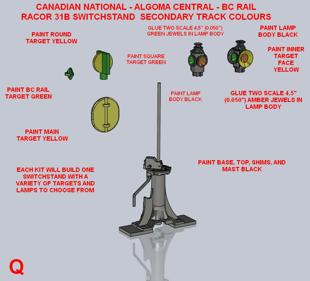 3dp Rails Racor 31B Switchstand with BC Rail Target and Reflector HO – 3Dp Train