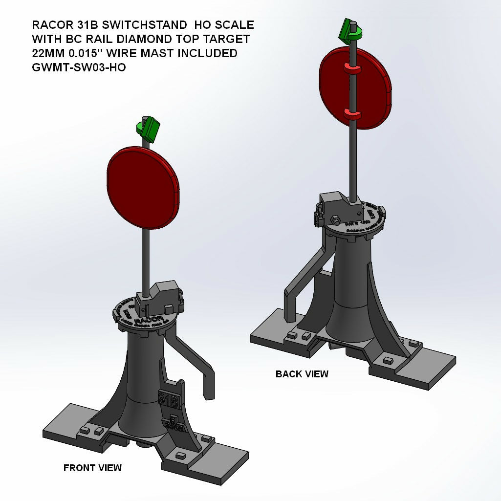 3dp Rails Racor 31B Switchstand with BC Rail Target and Reflector HO – 3Dp Train