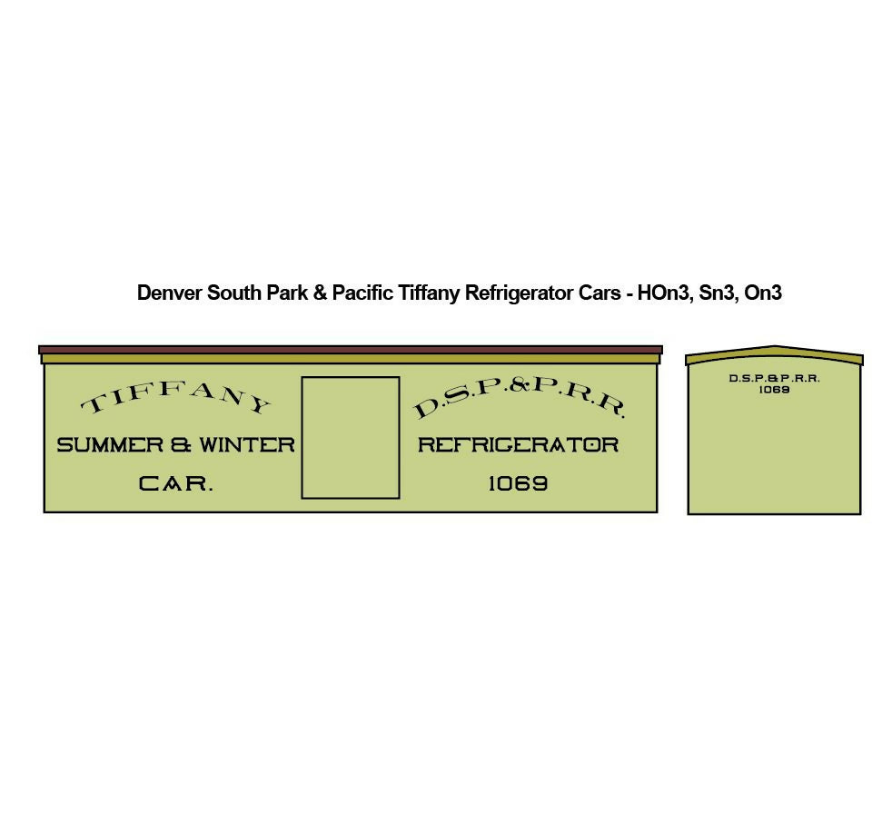 Denver South Park & Pacific Tiffany Refrigerator Cars - HOn3, Sn3, On3