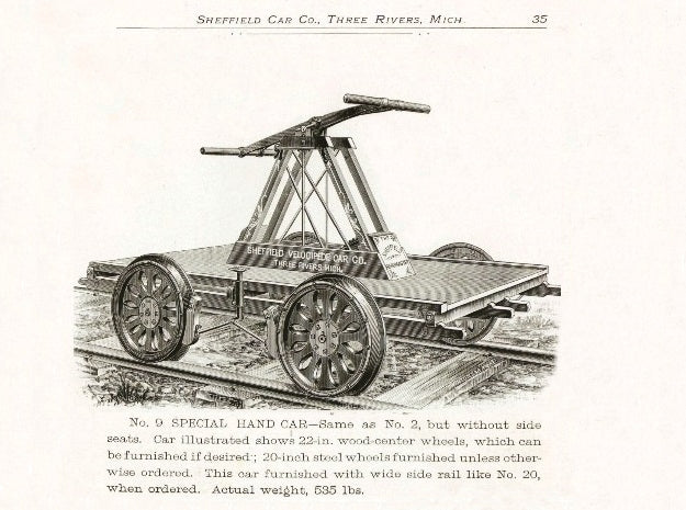 S Scale Sheffield No 9 Standard Gauge Handcar A & No 4 Pushcar A Combo