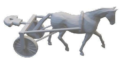 HO Scale Horse and Racing Buggy