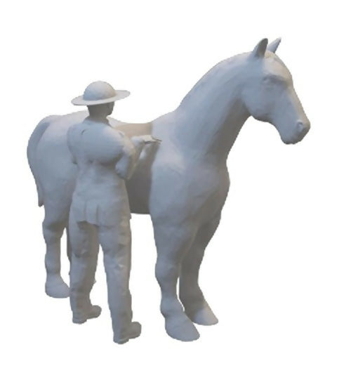 S Scale Man and Horse