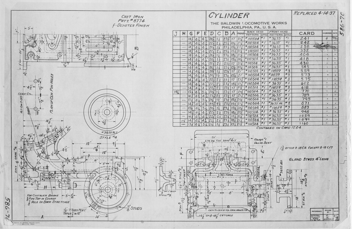 Baldwin 8-18C 4-4-0 Cylinder Block & Steam Chest