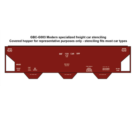 Modern Specialized Freight Car Stenciling Decals