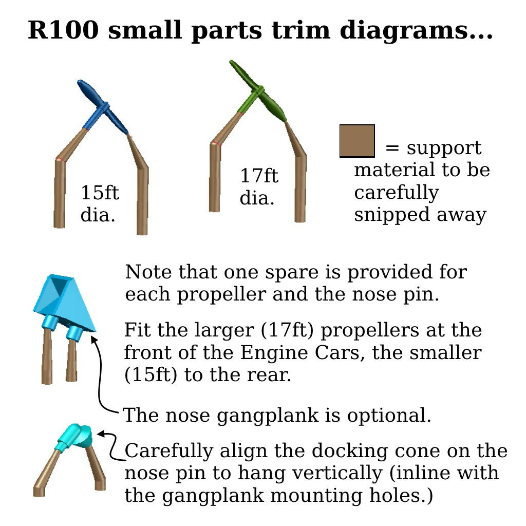R100 Airship kit in 1:600 or 1:700 scale with Display Stand and Decals