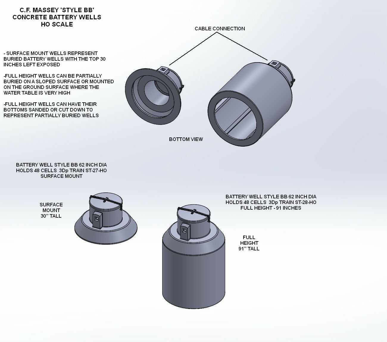 Massey BB Round Battery Wells ALL