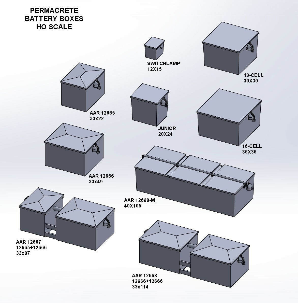 12666 Train Inner Photo Battery Box 'AAR 12666' 33