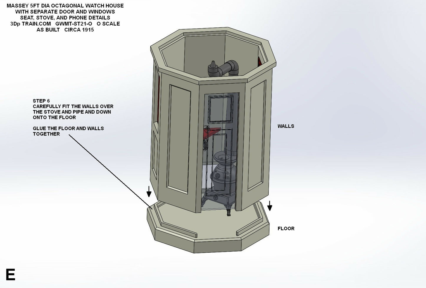 Massey 5ft oct Conc shelter O scale ASSM E