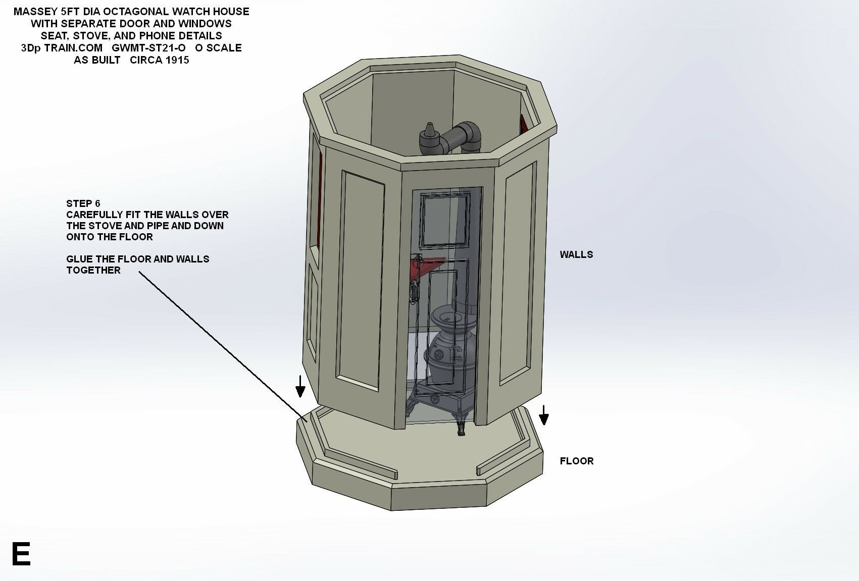 Massey 5ft oct Conc shelter O scale ASSM E