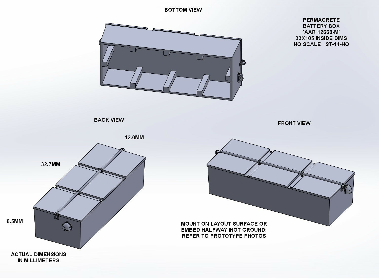 Battery Box 40x105 AAR 12268-M KIT