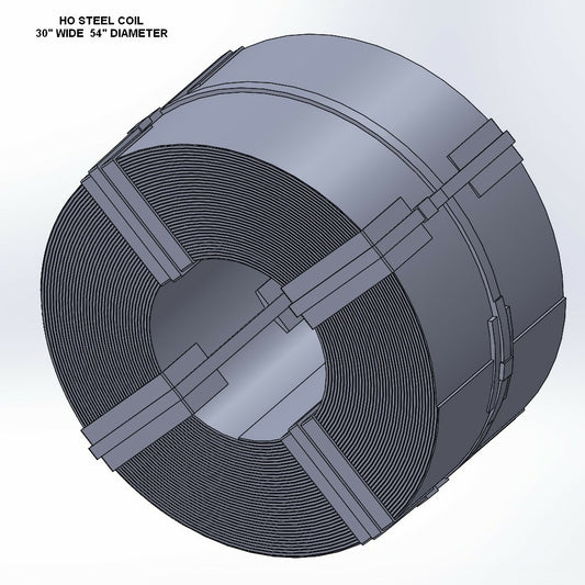 Steel Coil 30" wide X 54" Diameter HO Scale