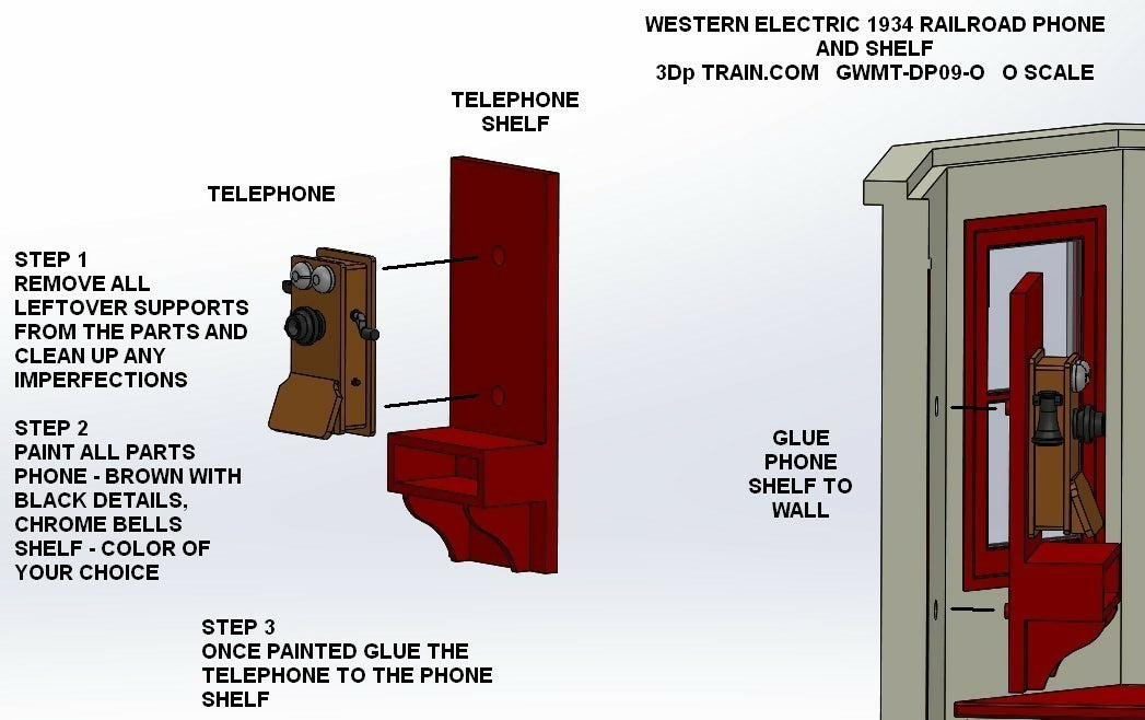 Phone and shelf O scale ASSM