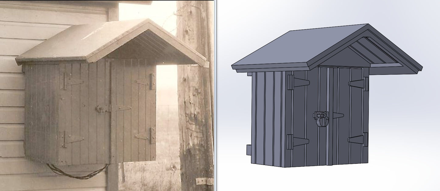 Wood Phone Box 30in - Long Eave 4pcs N Scale