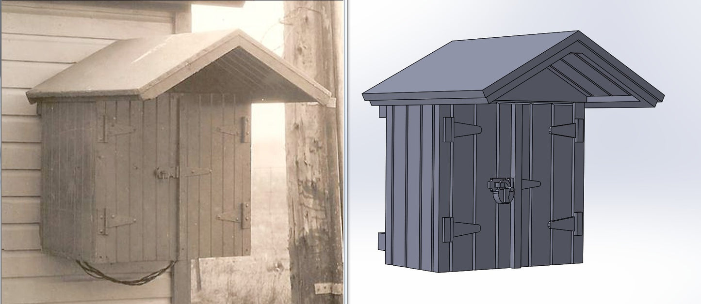 Wood Phone Box 30in - Short Eave 4pcs N Scale