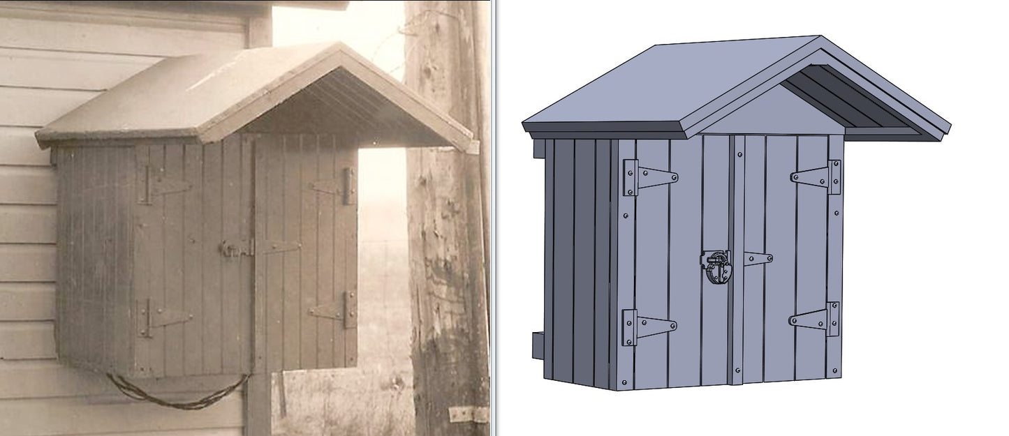 Wood Phone Box 30in - Short Eave 1pc O Scale