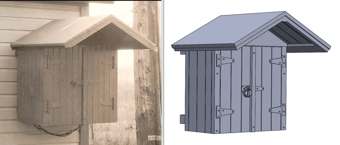 Wood Phone Box 30in - Long Eave 2pcs S Scale