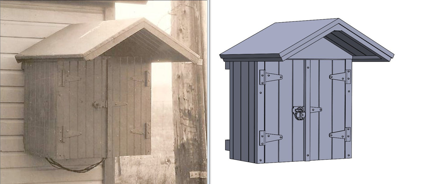 Wood Phone Box 30in - Short Eaves 2pcs S Scale