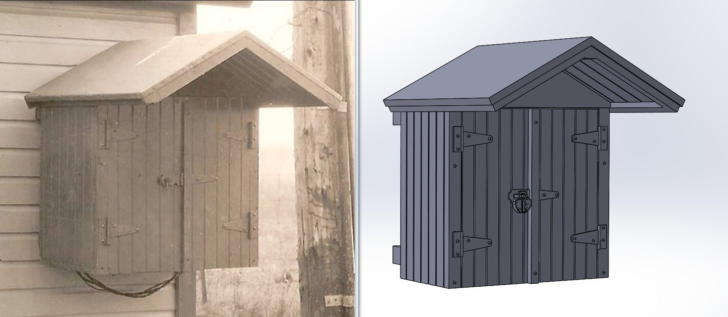 Wood Phone Box 30in - Short Eave 2in Siding 2pcs S Scale