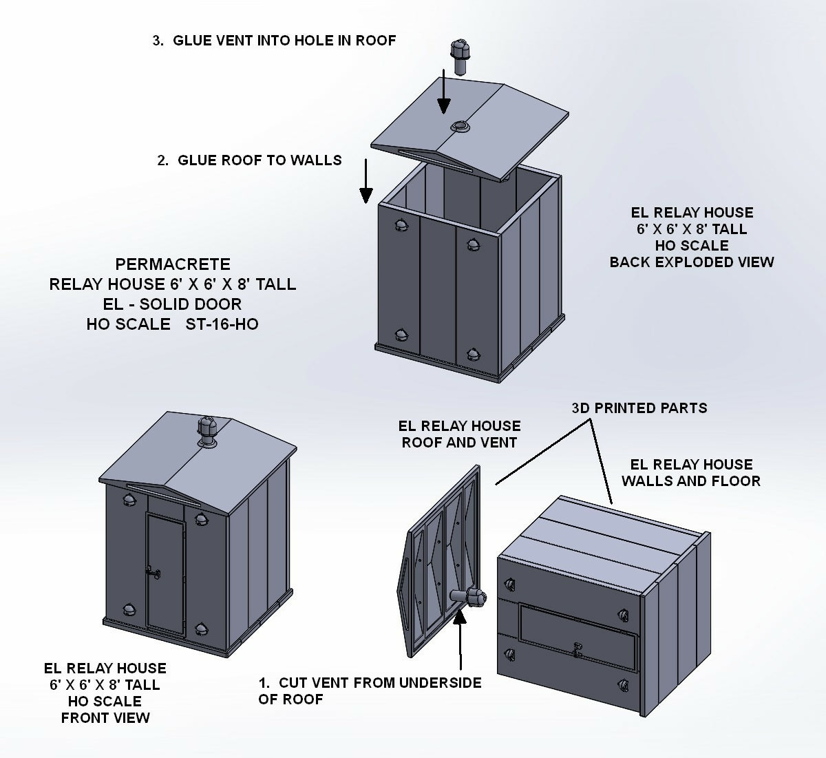 Relay House SoliDr EL 6x6x8 Kit Assm INSTR