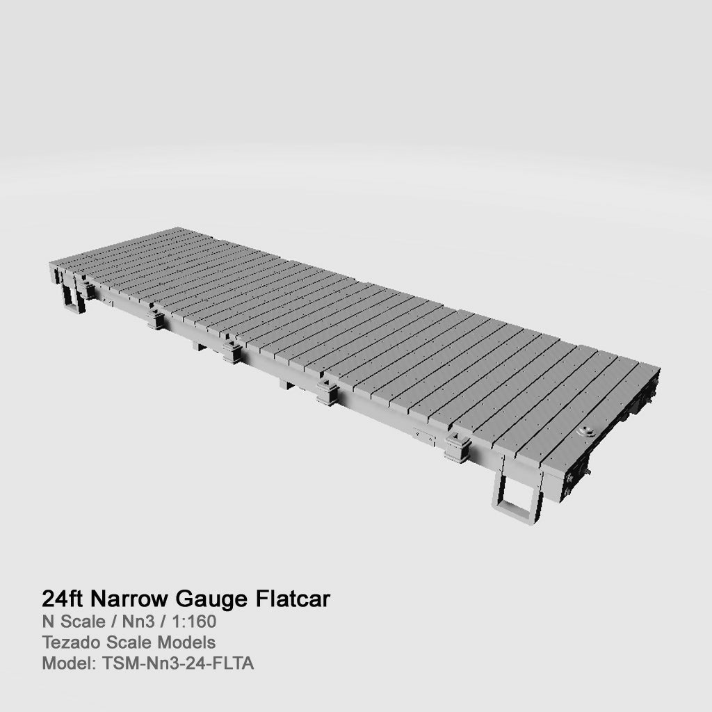 24' Narrow Gauge Flatcar (N scale / Nn3 / 1:160)